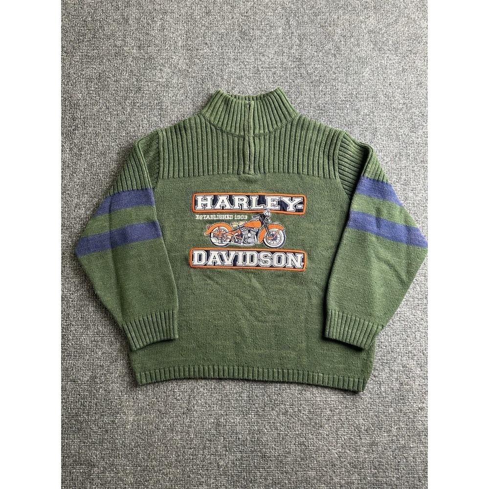 Boys Sweater Harley-Davidson Quarter Zip Embroidered, Size 14-16 Years